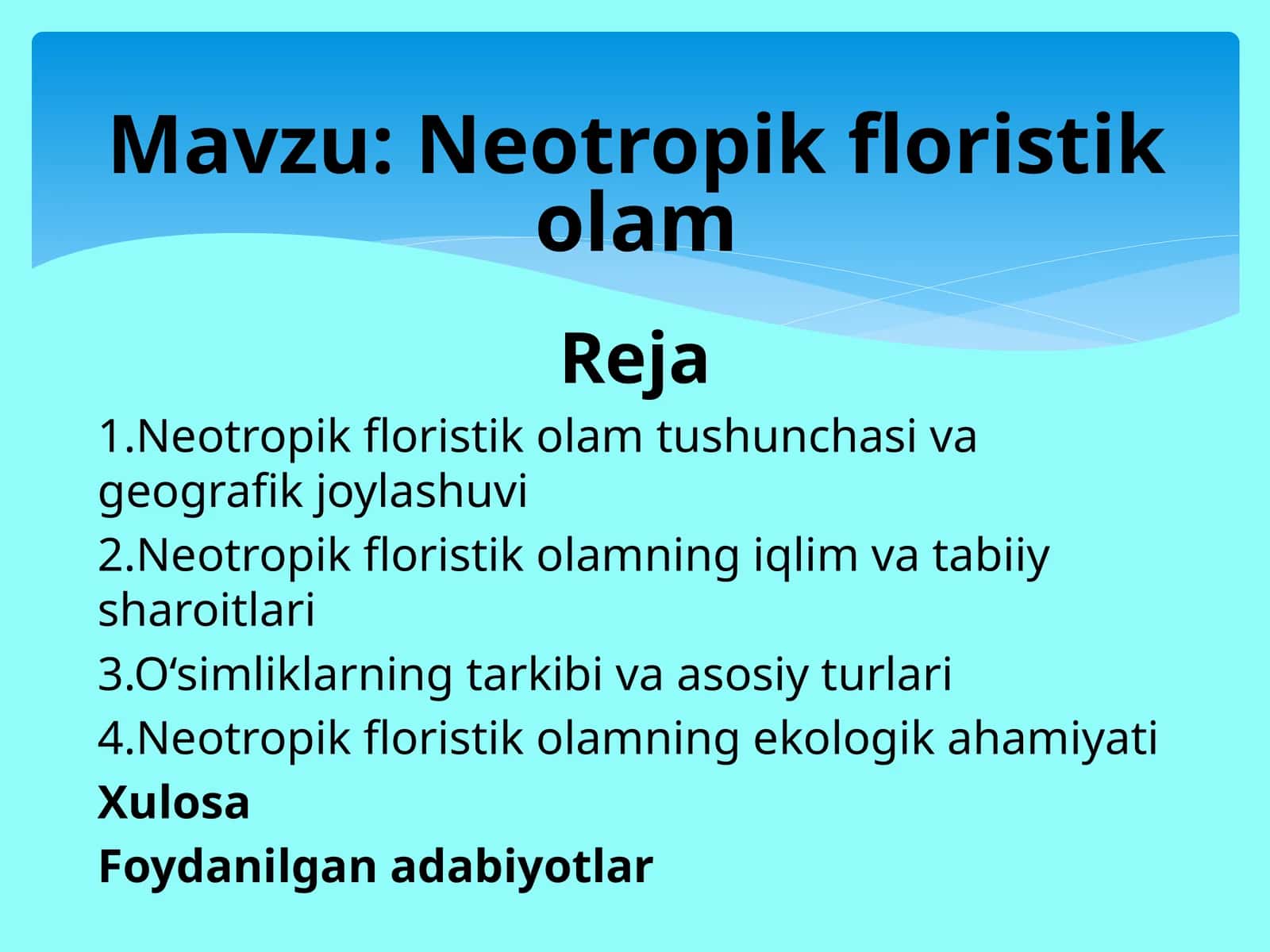 Neotropikfloristik olam 1