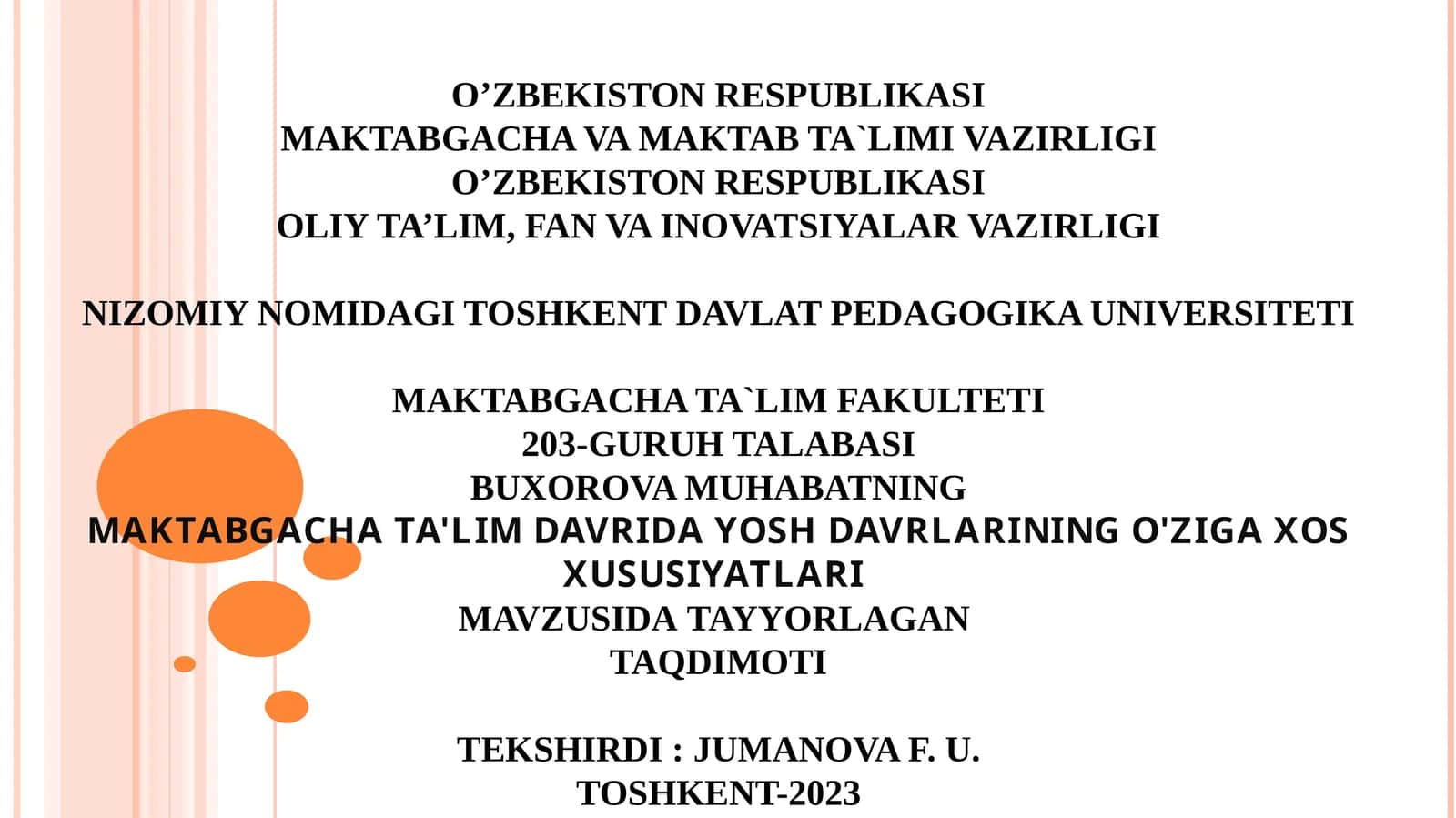 Maktabgacha Ta'limda Yosh Davrlar 1