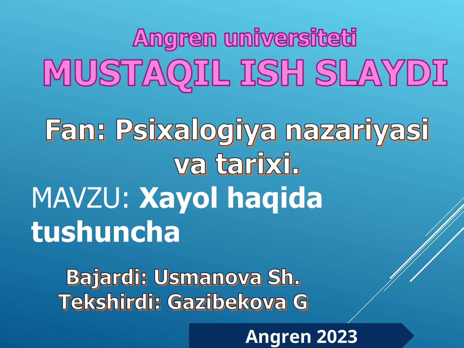HAYOL HAQIDA TUSHUNCHA 1