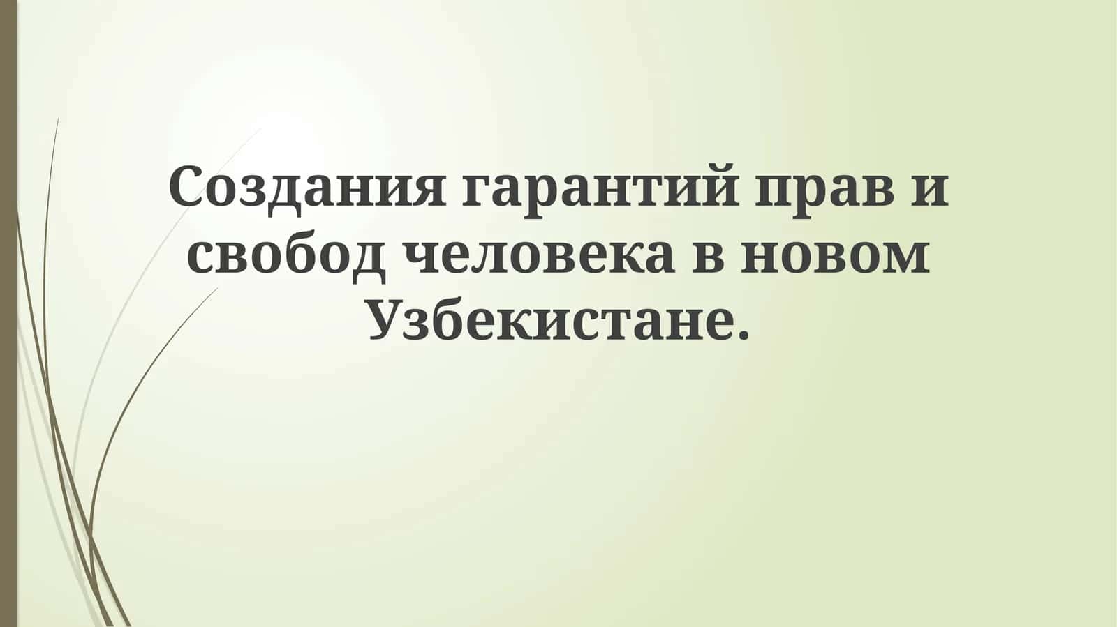 СозданиягарантийправисвободчеловекавновомУзбекистане 1
