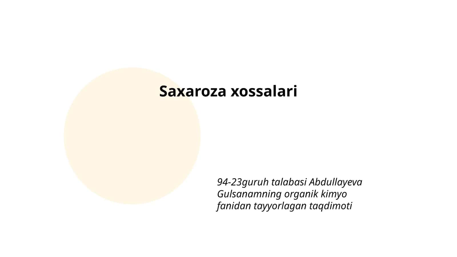 Saxaroza xossalari 1