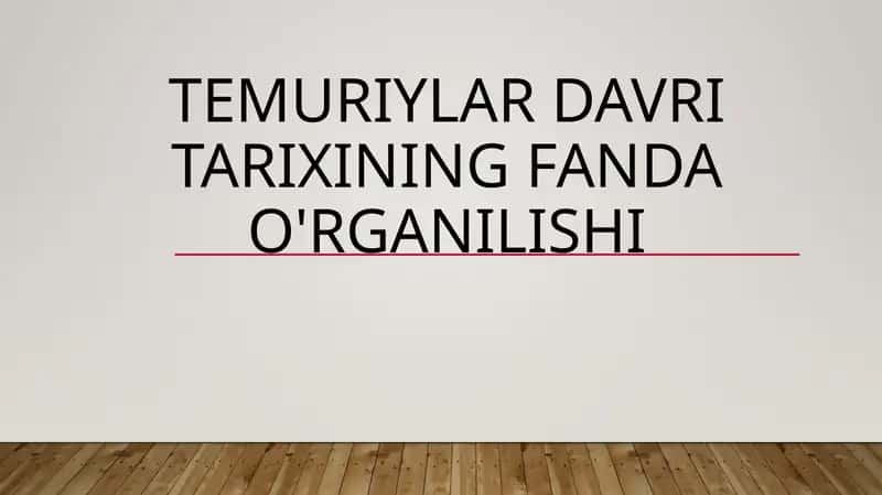 Temuriylar Davri Tarixi 1