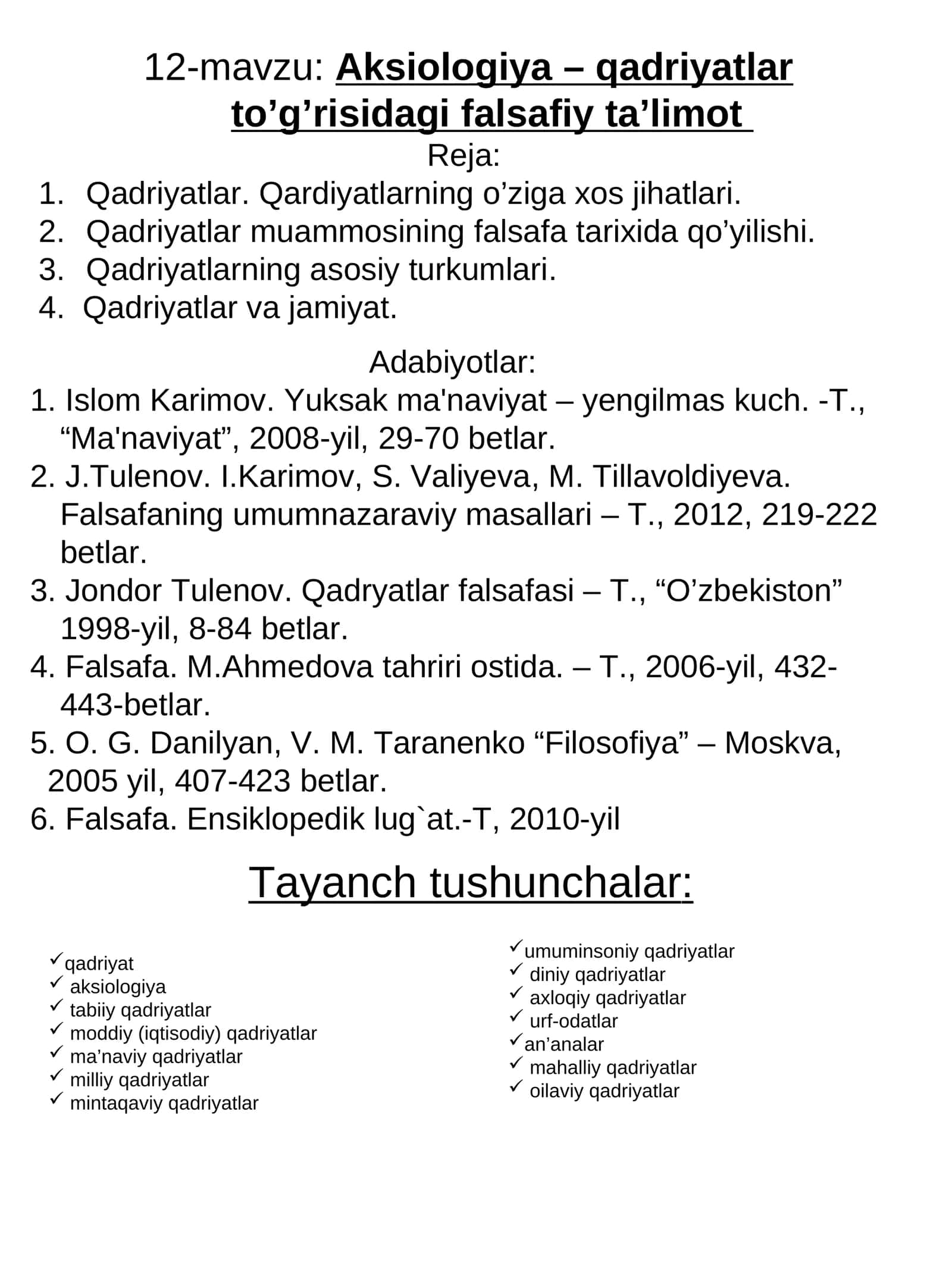 Aksiologiya – qadriyatlar to’g’risidagi falsafiy ta’limot 1