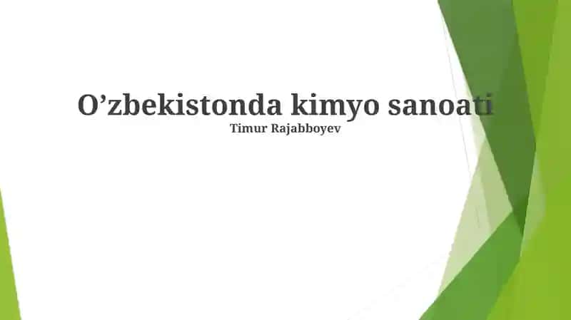 O’zbekistonda kimyo sanoati