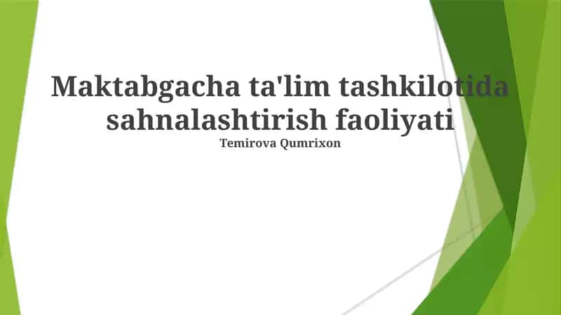 Maktabgacha ta'lim tashkilotida sahnalashtirish faoliyati 1