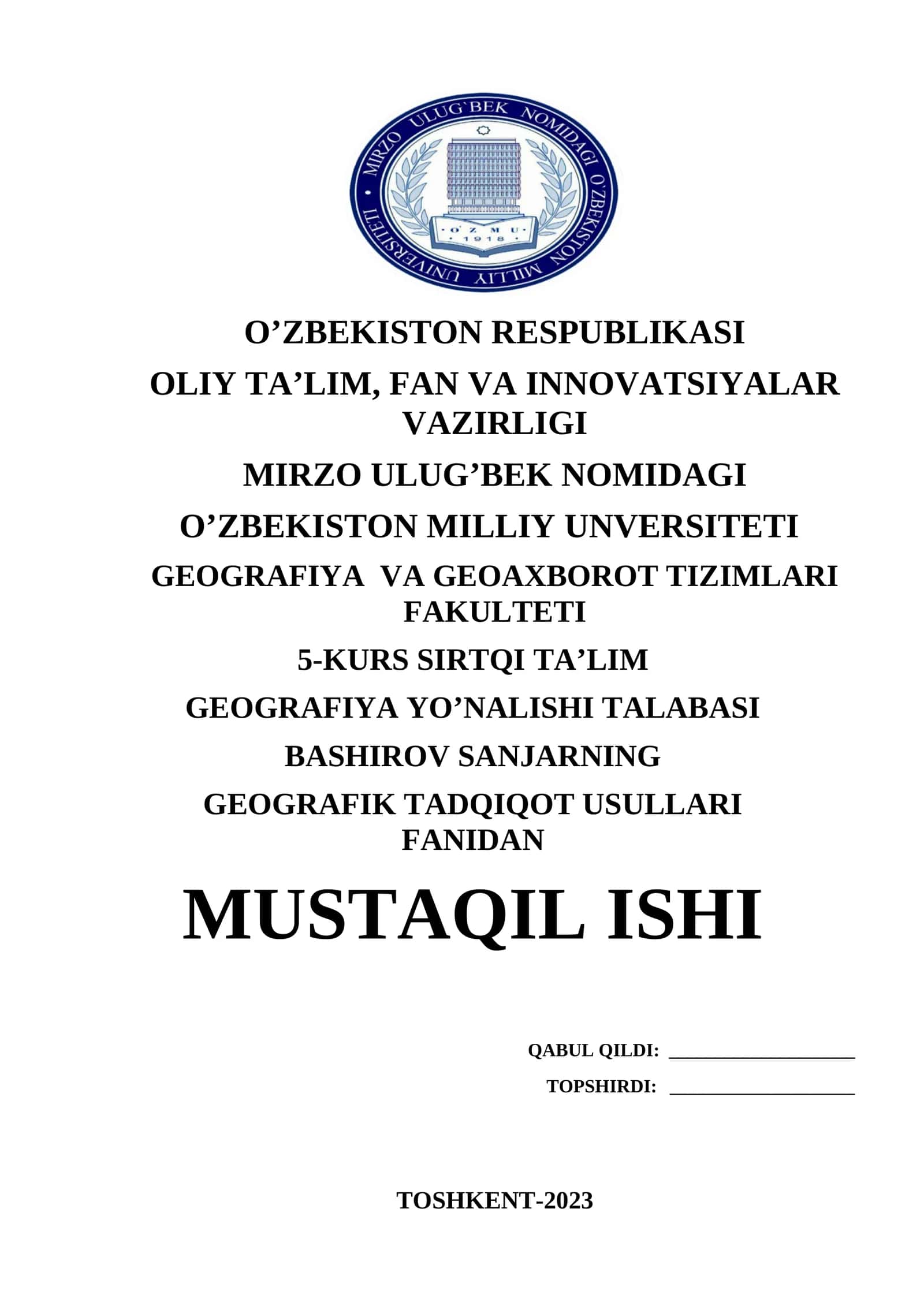 Umumgeografik metodlar 1