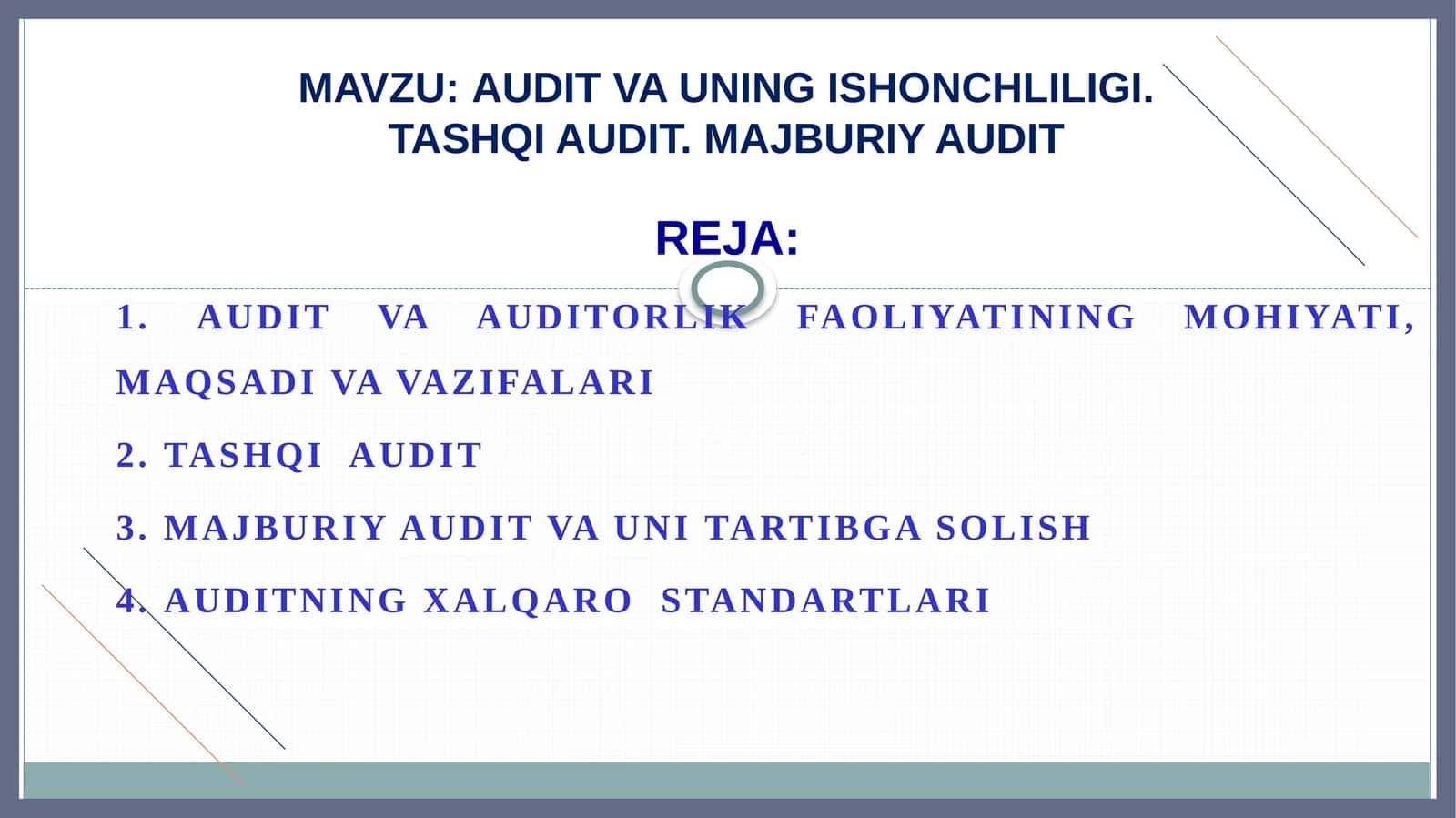 Audit va uning ishonchligi 1
