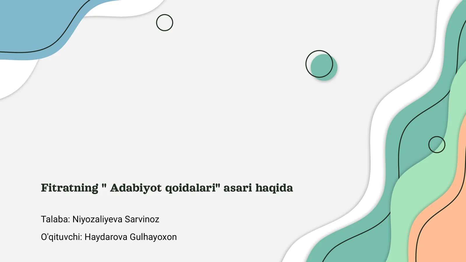 Fitratning "Adabiyot qoidalari" 1
