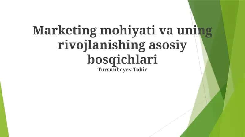 Marketing mohiyati 1