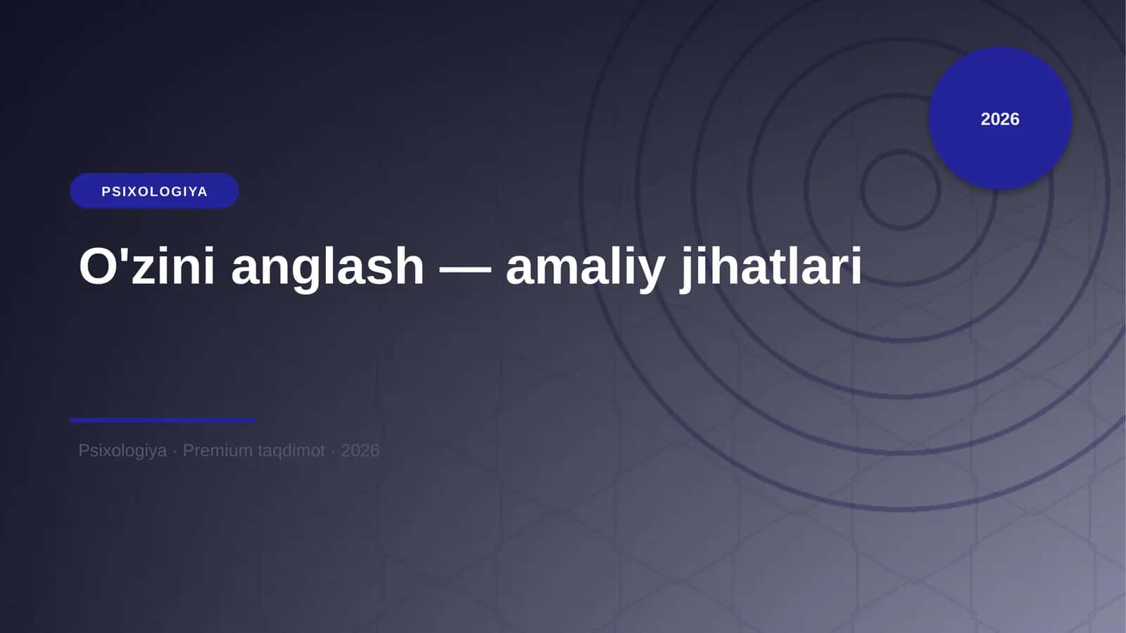 O'zini anglash — amaliy jihatlari 1