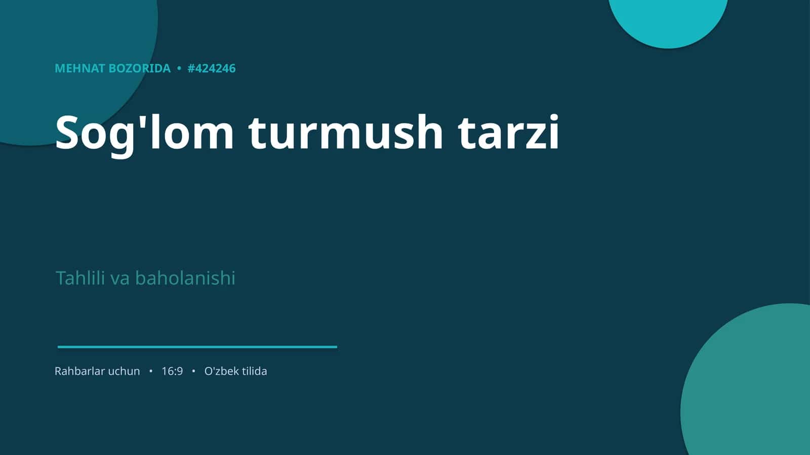 Sog'lom turmush tarzi 1