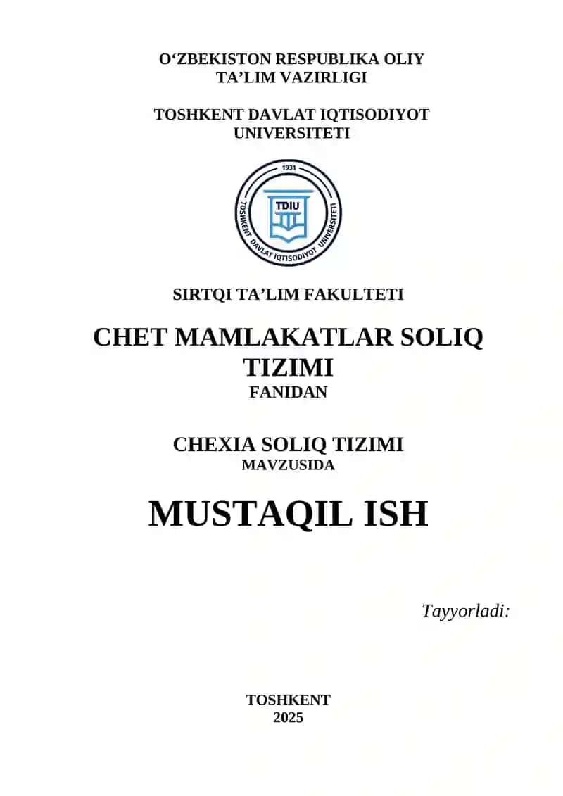 Chexiya soliq tizimi 1