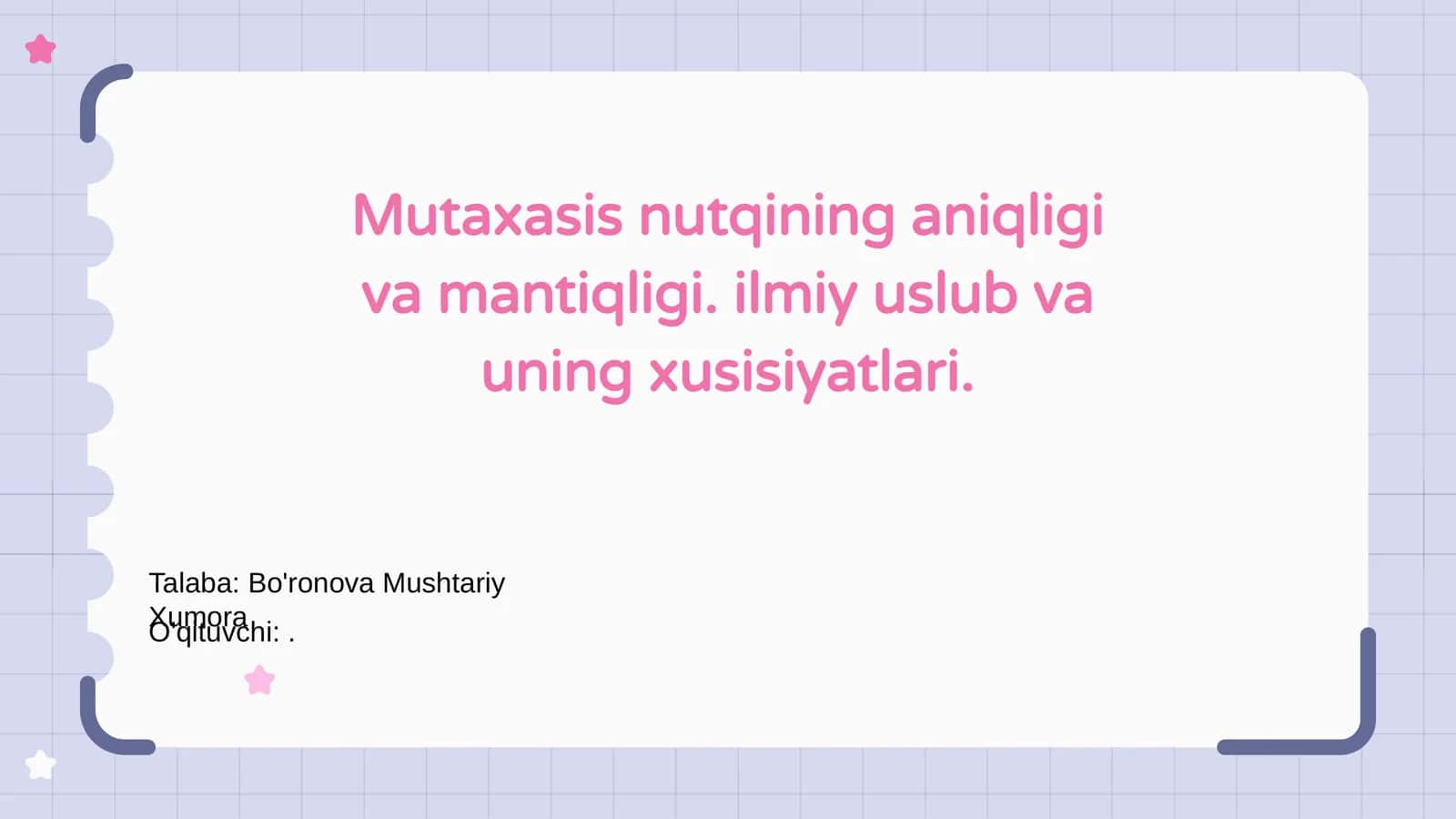 Mutaxasis nutqining aniqligi va mantiqligi 1