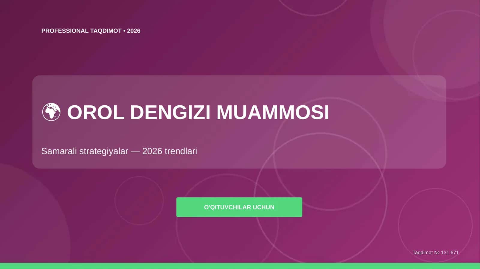 Orol dengizi muammosi: samarali strategiyalar (2026 trendlari) 1