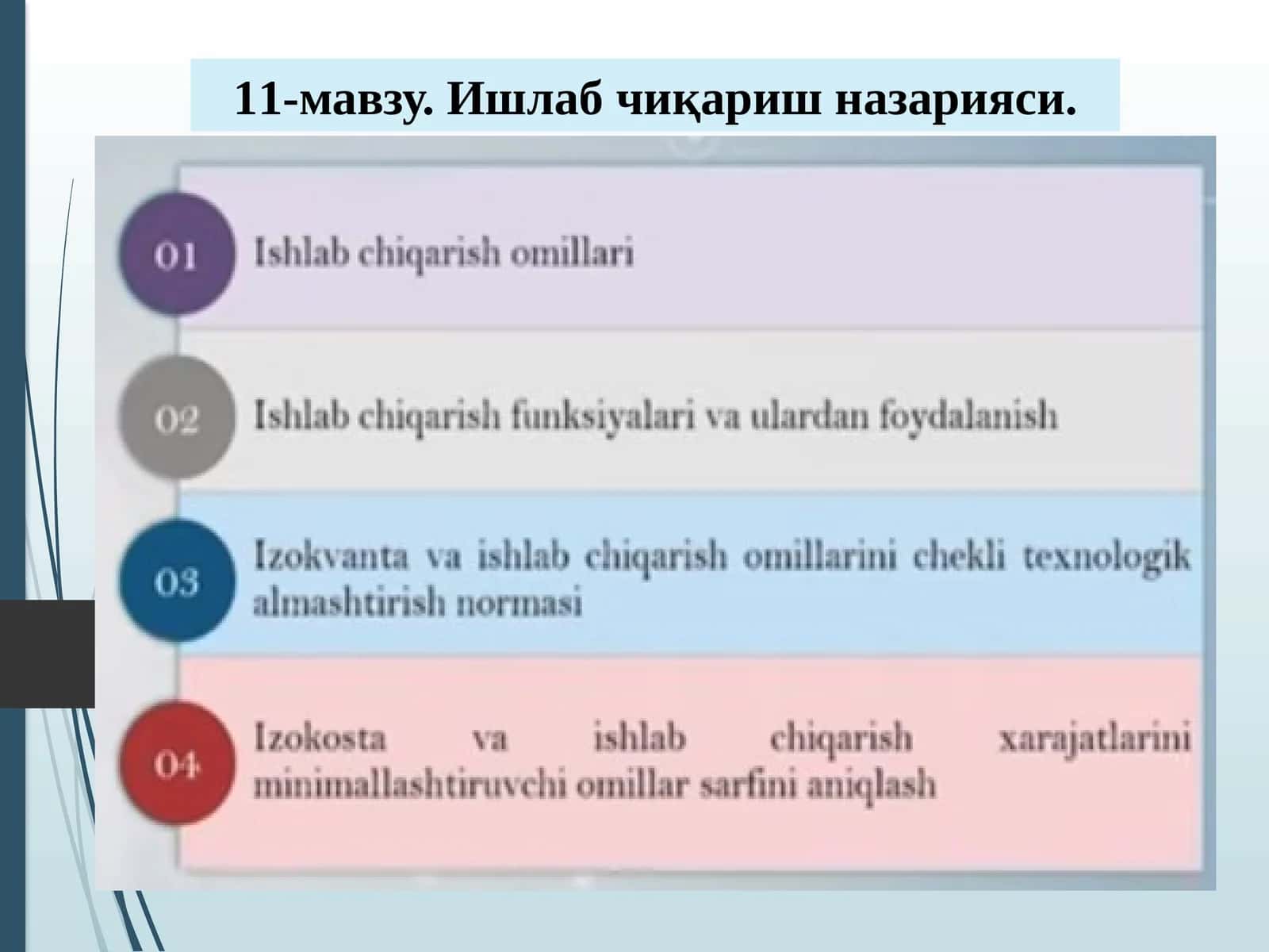 Ишлабчиқаришназарияси 1
