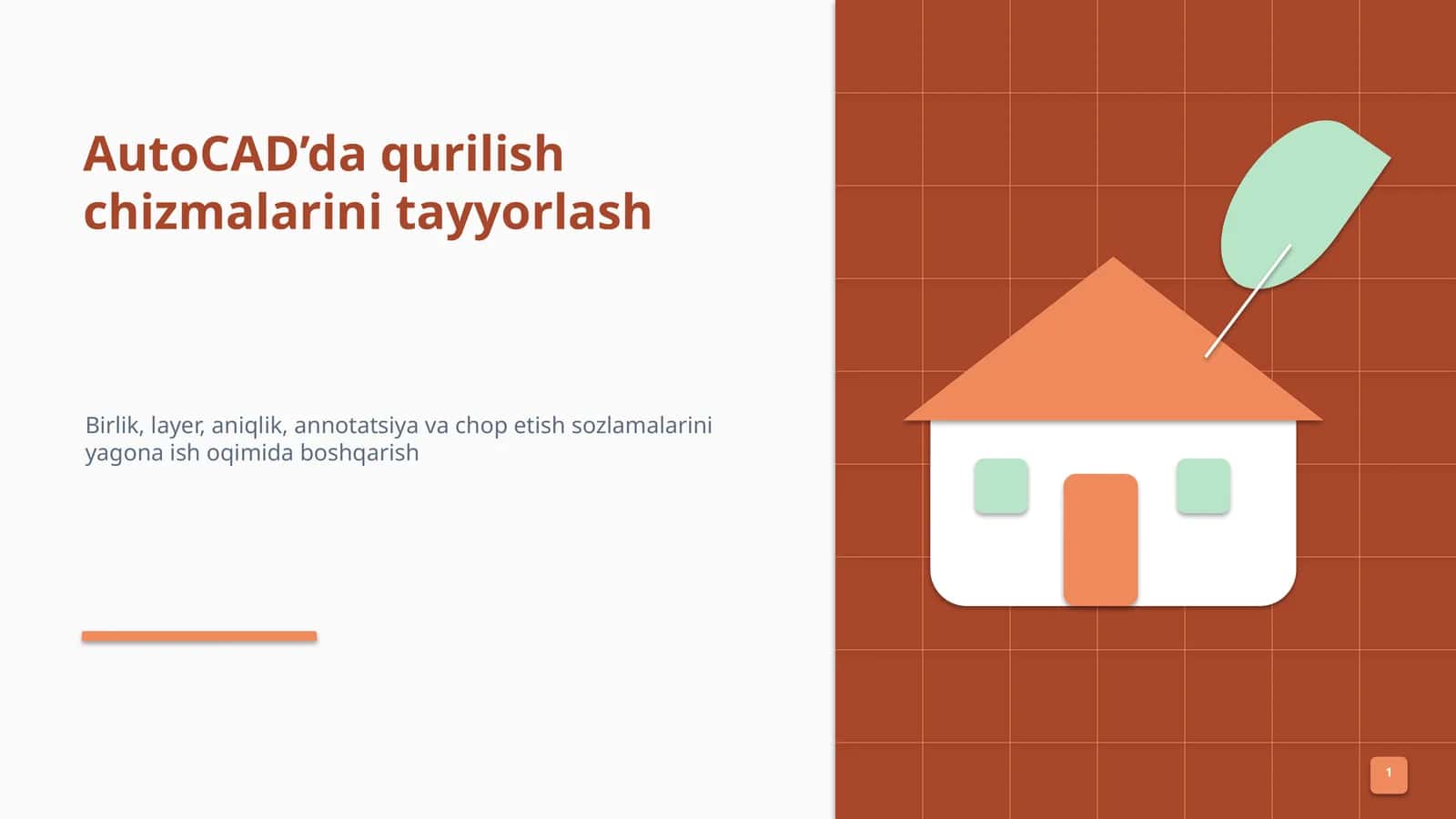 AutoCAD’da qurilishchizmalarini tayyorlash 1