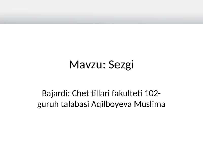 Sezgi 1