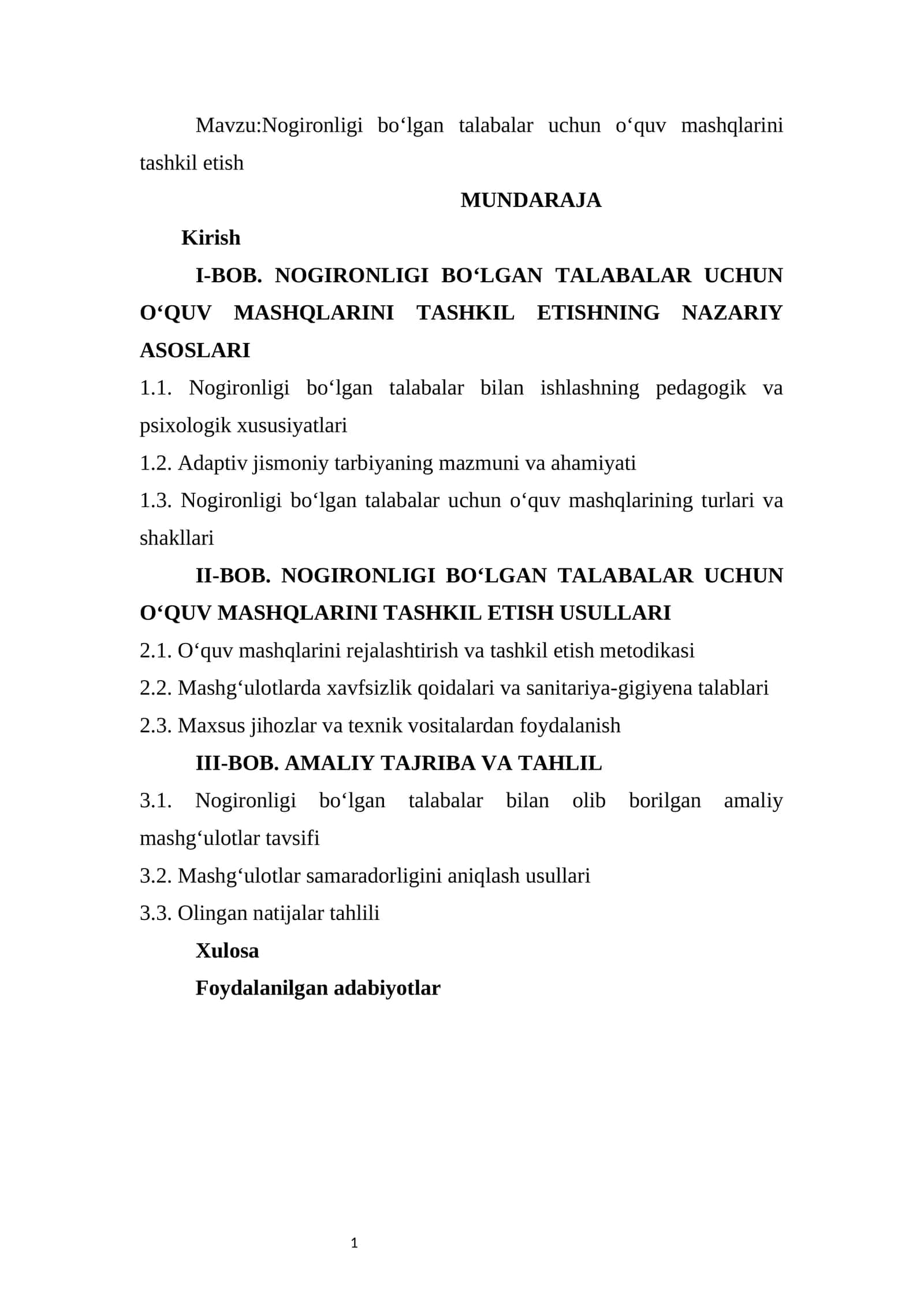 Nogironligi bo‘lgan talabalar uchun o‘quv mashqlarini tashkil etish 1