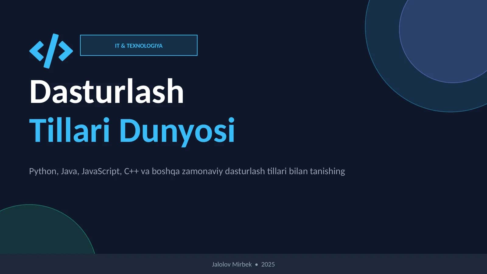 Dastur Tillari Dunyosi 1
