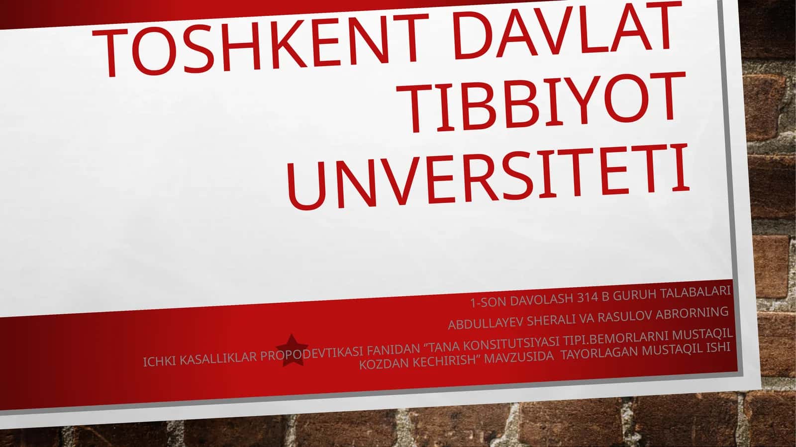 TANA KONSITUTSIYASI TIPI.BEMORLARNI MUSTAQIL KOZDAN KECHIRISH 1