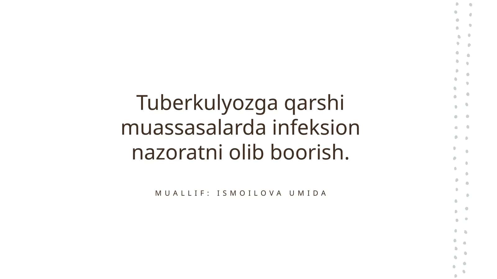 Tuberkulyozga qarshi muassasalarda infeksion nazoratni olib borish 1