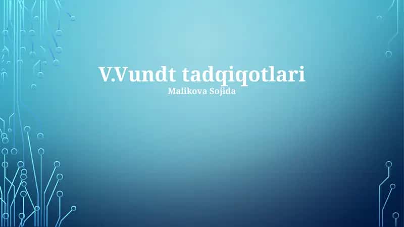 V.Vundt tadqiqotlari 1
