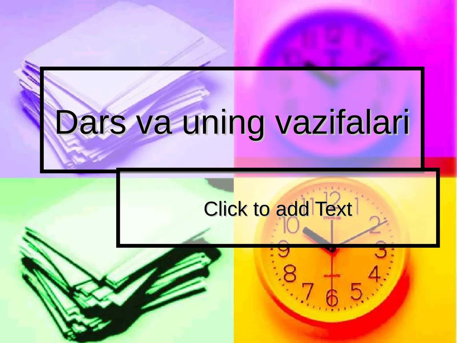 Dars va uning vazifalari 1