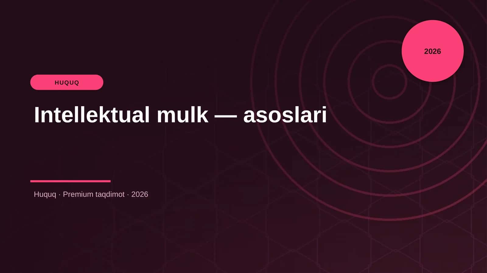 Intellektual mulk — asoslari 1