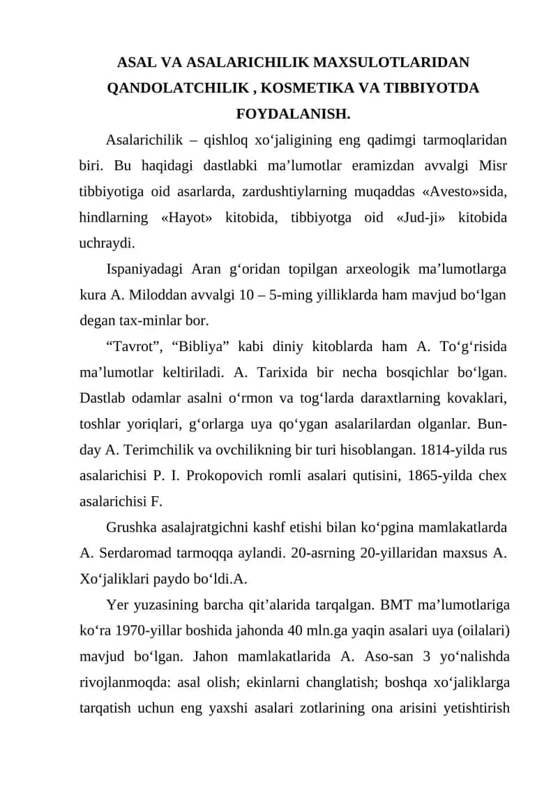 Asalarichilik 1