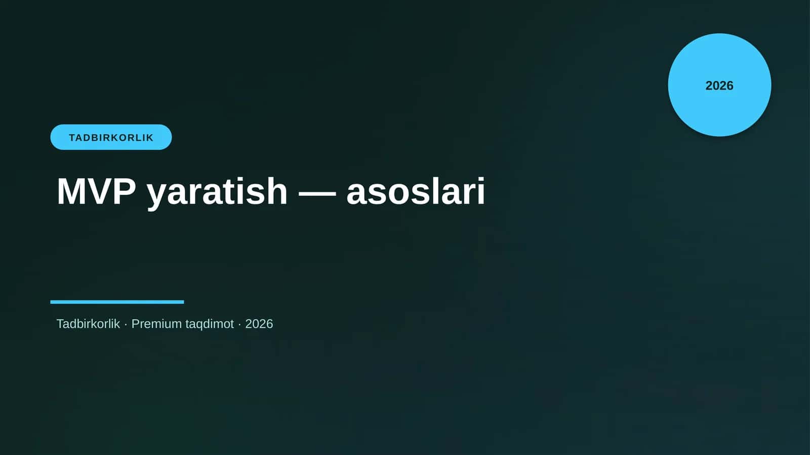 MVP yaratish — asoslari 1