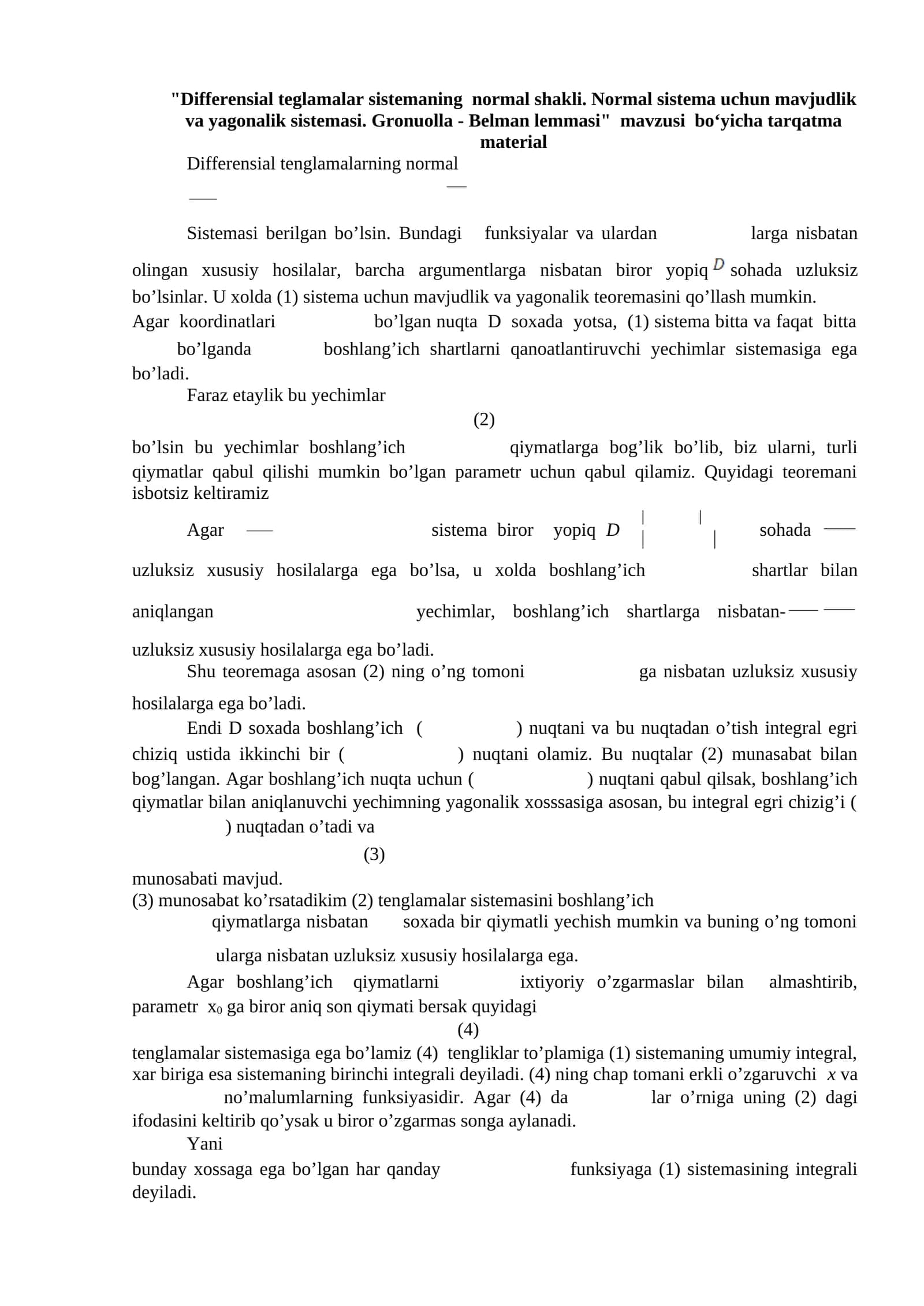 Differensial tenglamalarning normal 1