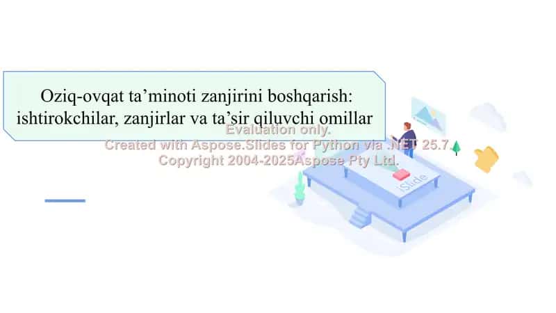 Oziq-ovqat taminoti zanjirini boshqarish ishtirokchilar, zanjirlar va tasir qiluvchi omillar 1