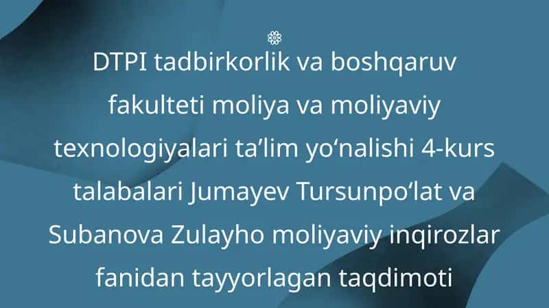 Moliya va moliyaviy texnologiyalar ta'lim yo'nalishi 1
