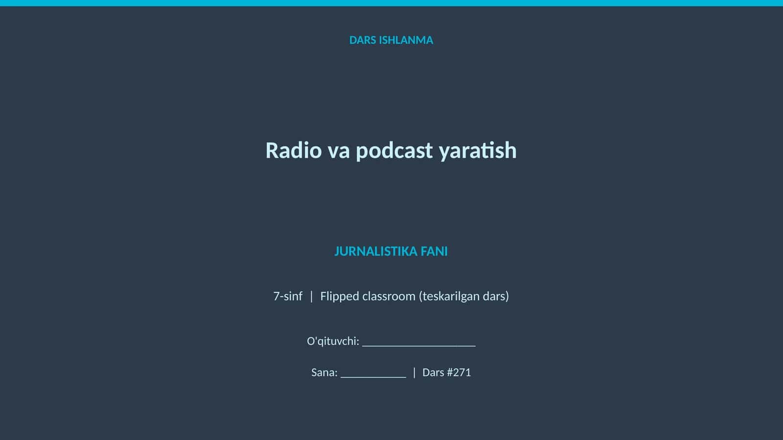 Radio va podcast yaratish 1