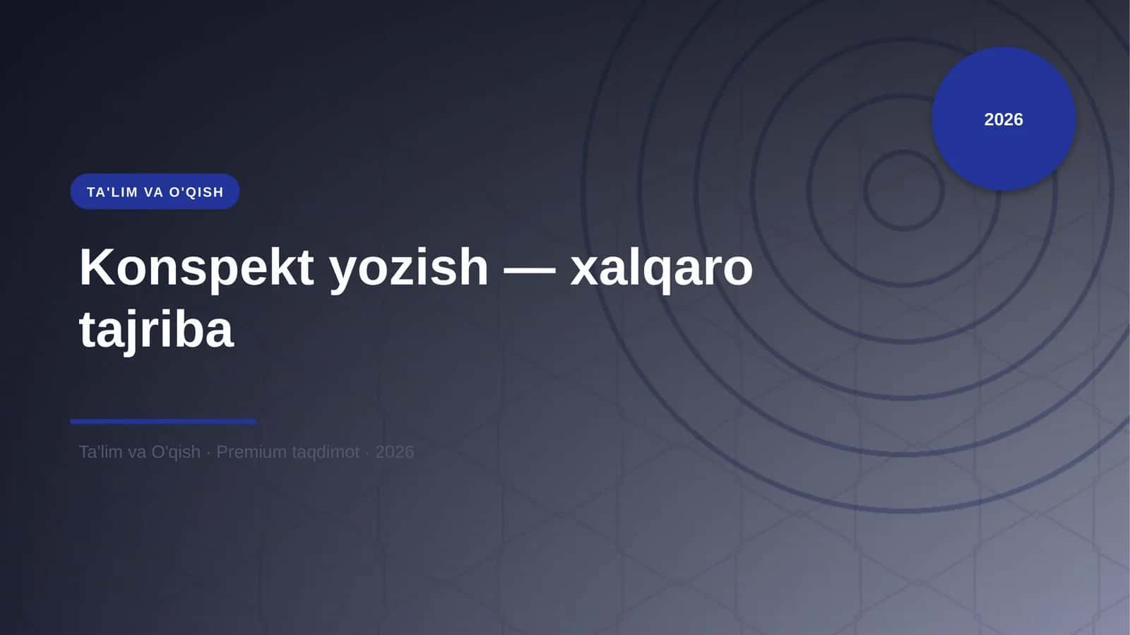 Konspekt yozish — xalqaro tajriba 1