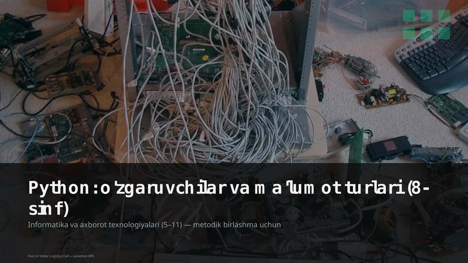 Python: o'zgaruvchilar va ma'lumot turlari (8-sinf) 1