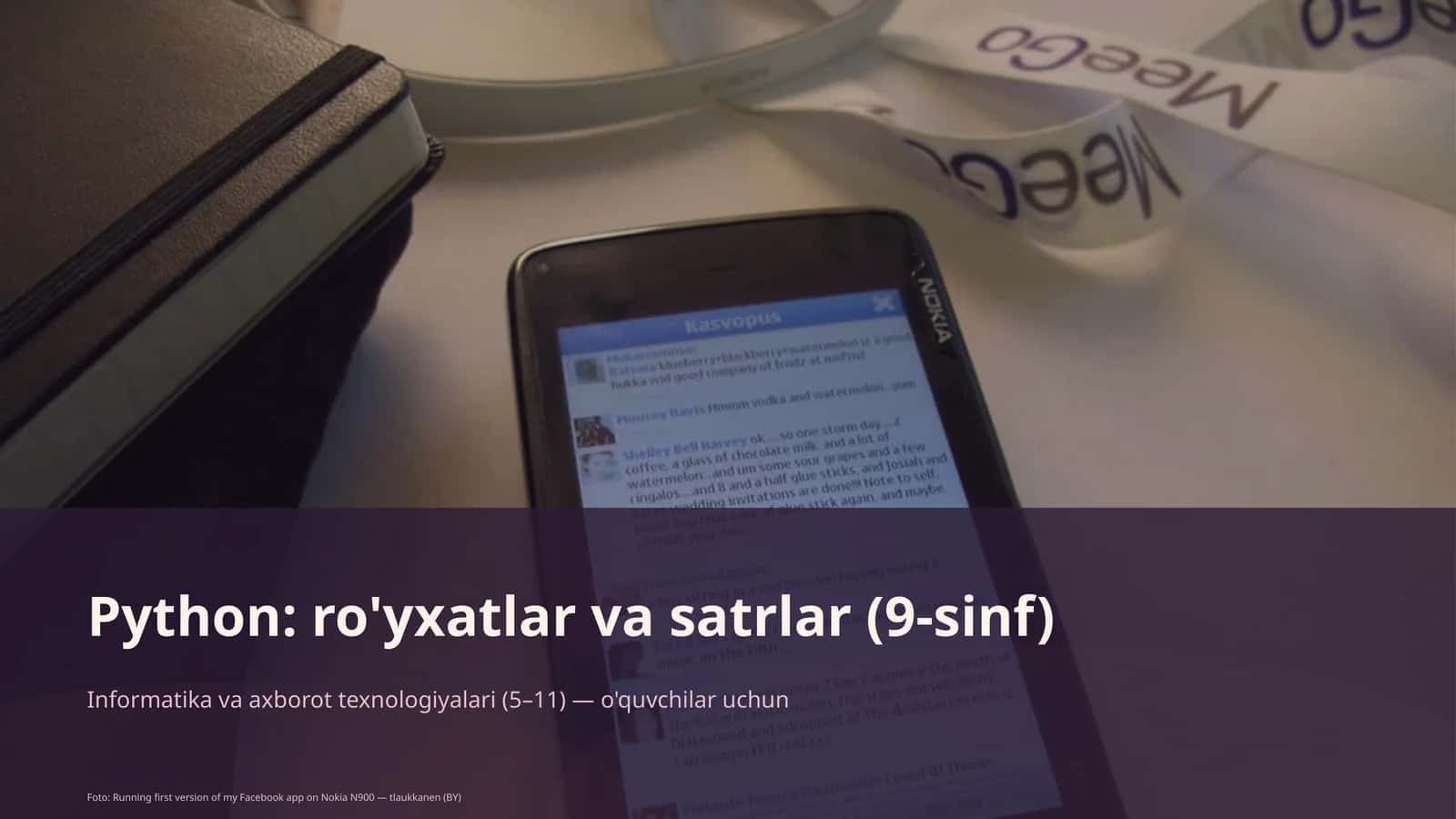 Python: ro'yxatlar va satrlar (9-sinf) 1