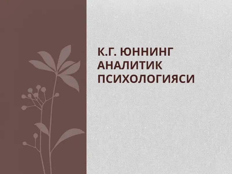 К.Г. Юннинг Аналитик психологияси 1