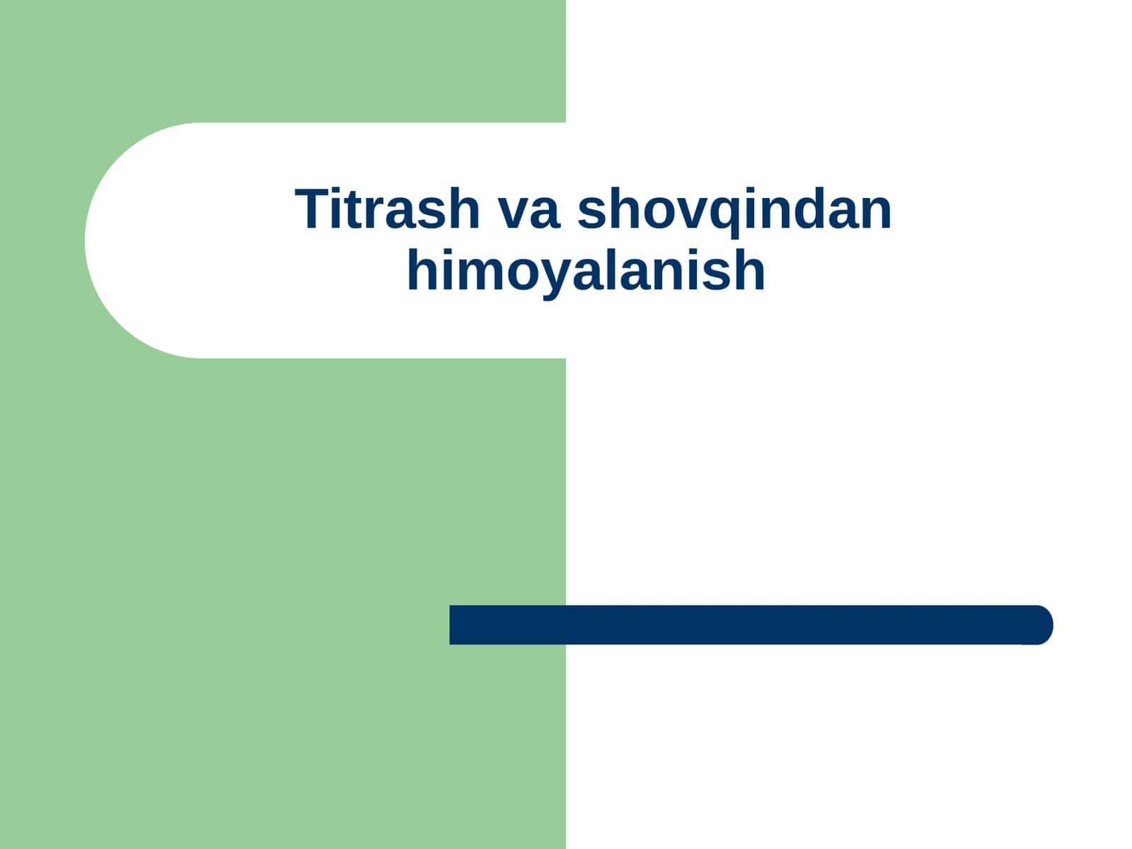 Titrash va shovqindan himoyalanish 1