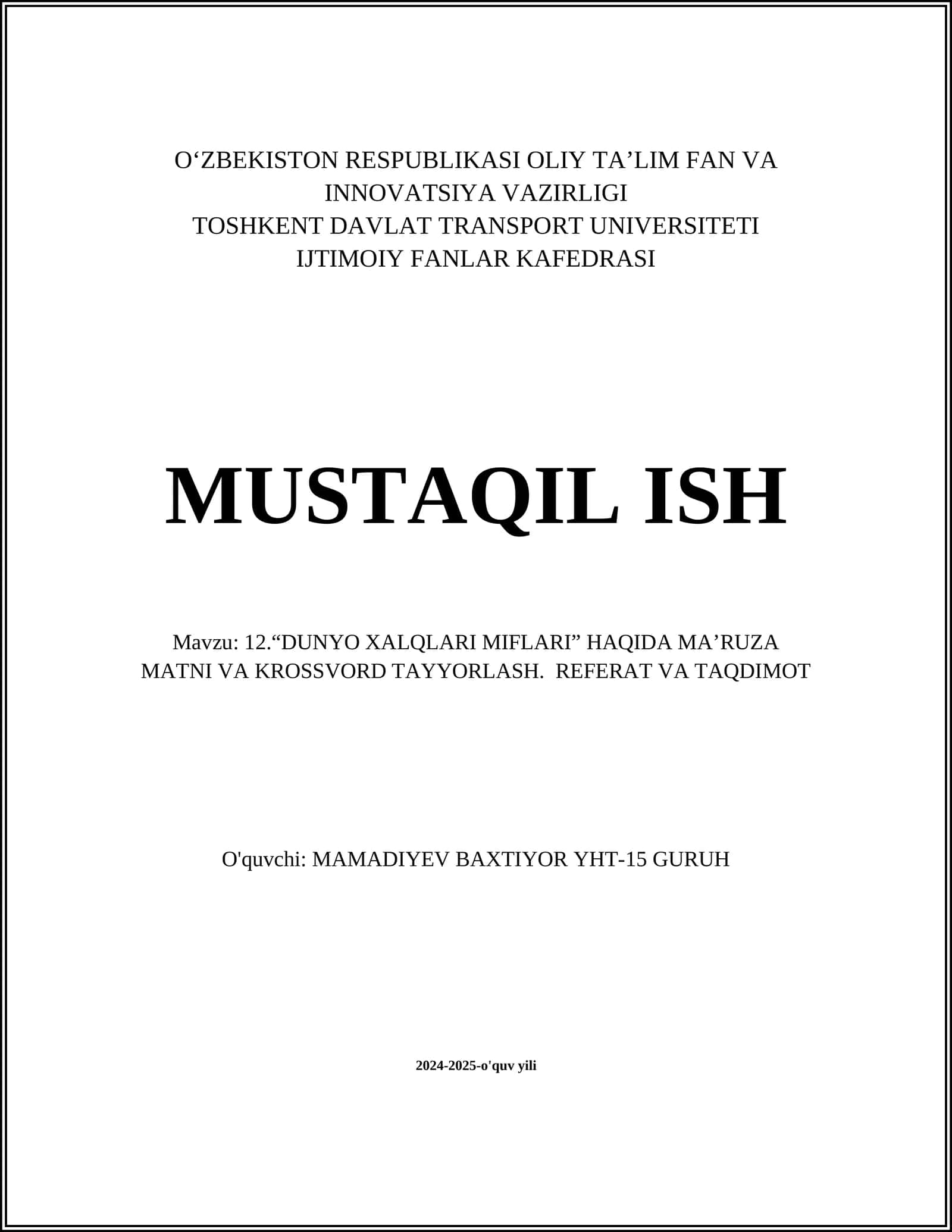 DUNYO XALQLARI MIFLARI 1