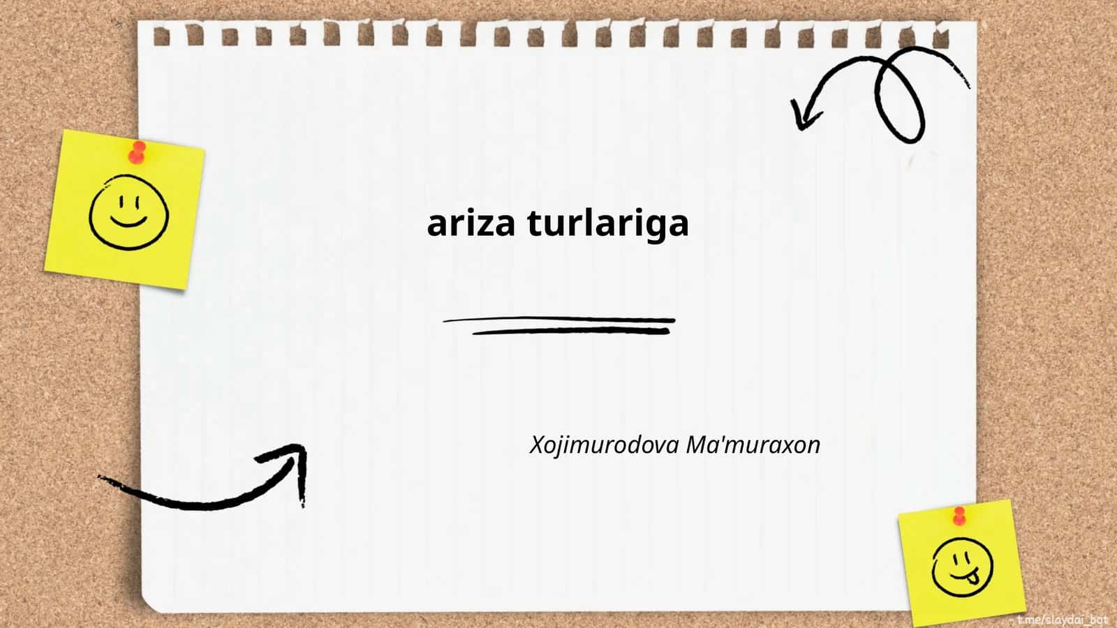 Ariza turlari va ularning xususiyatlari 1