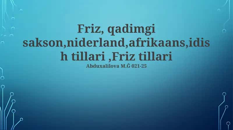 Qadimgi Sakson tili 1