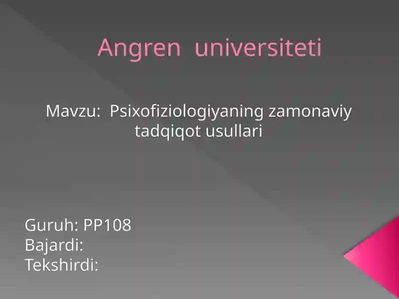 Psixofiziologiyaning zamonaviy tadqiqot usullari