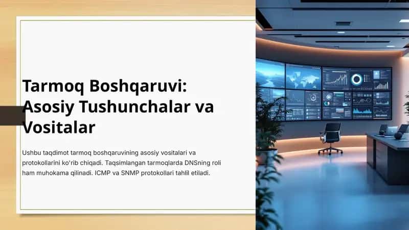 Tarmoq Boshqaruvi: Asosiy Tushunchalar va Vositalar 1