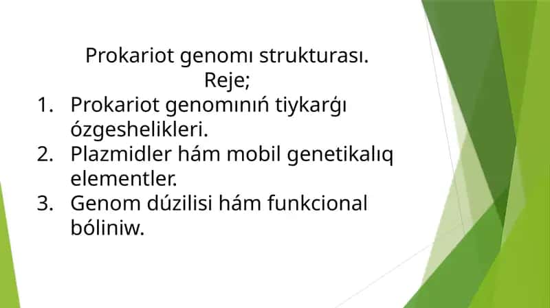 Prokariot genomı strukturası 1