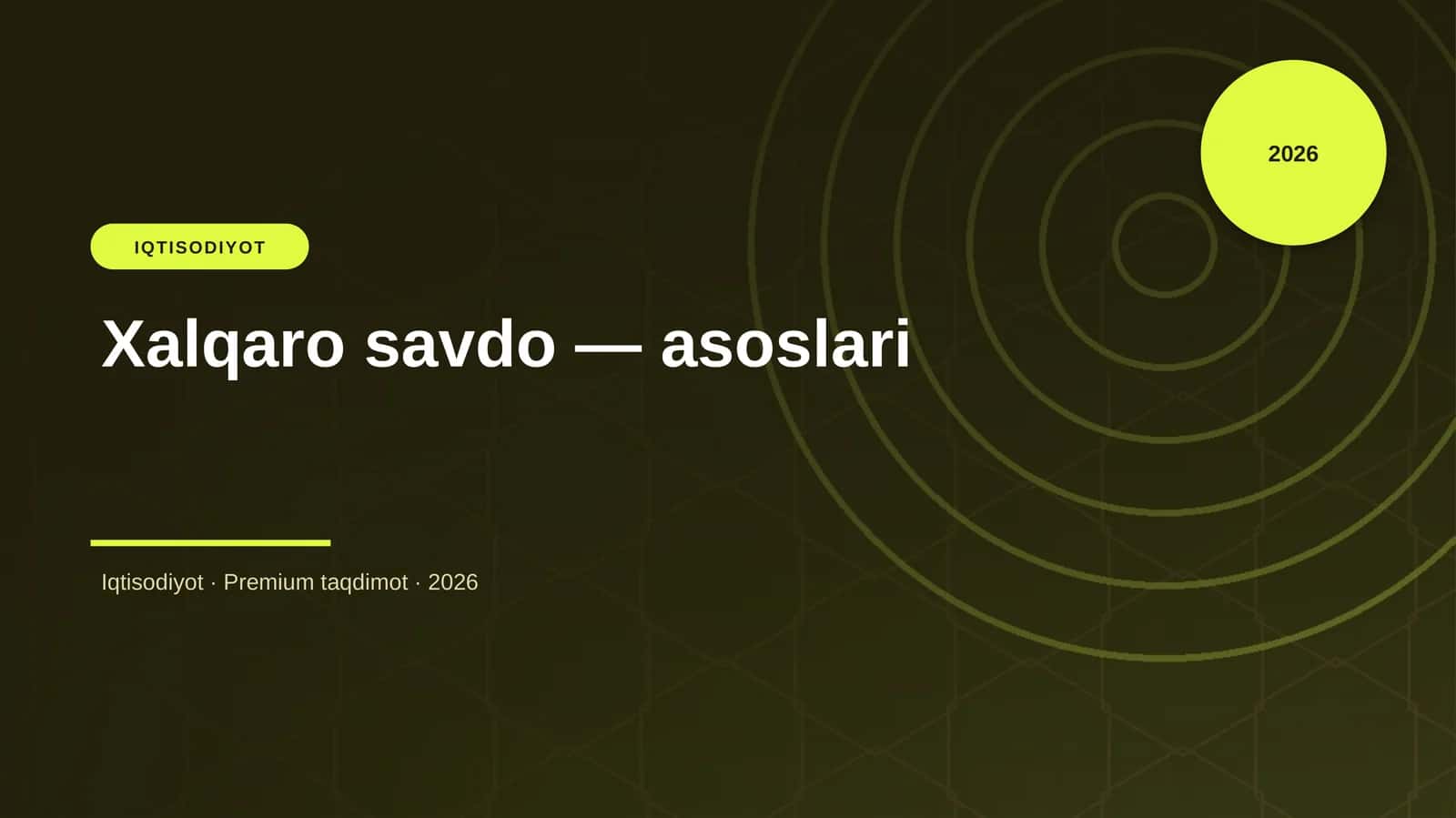 Xalqaro savdo — asoslari 1