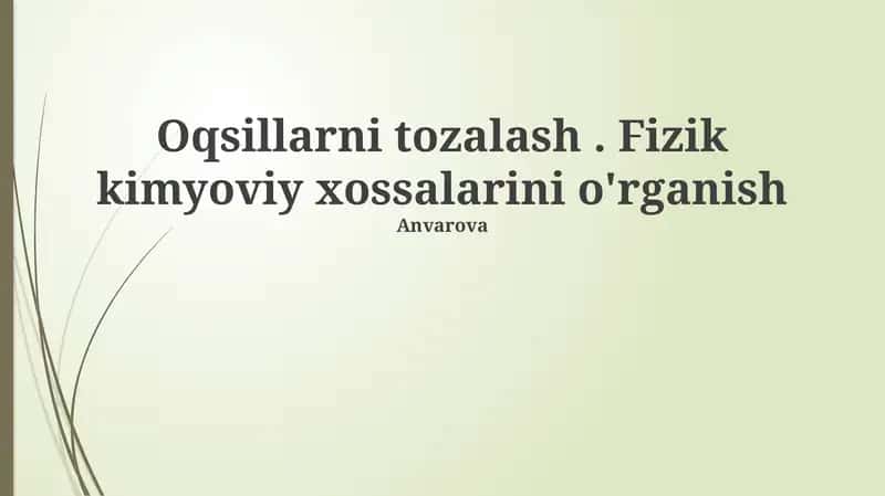 Oqsil Tozalash Usullari 1