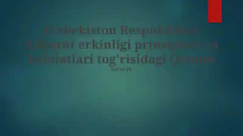 Qonun shaffoflikni targ‘ib qilsa-da 1