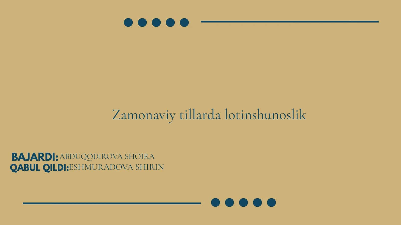 Zamonaviy tillarda lotinshunoslik 1