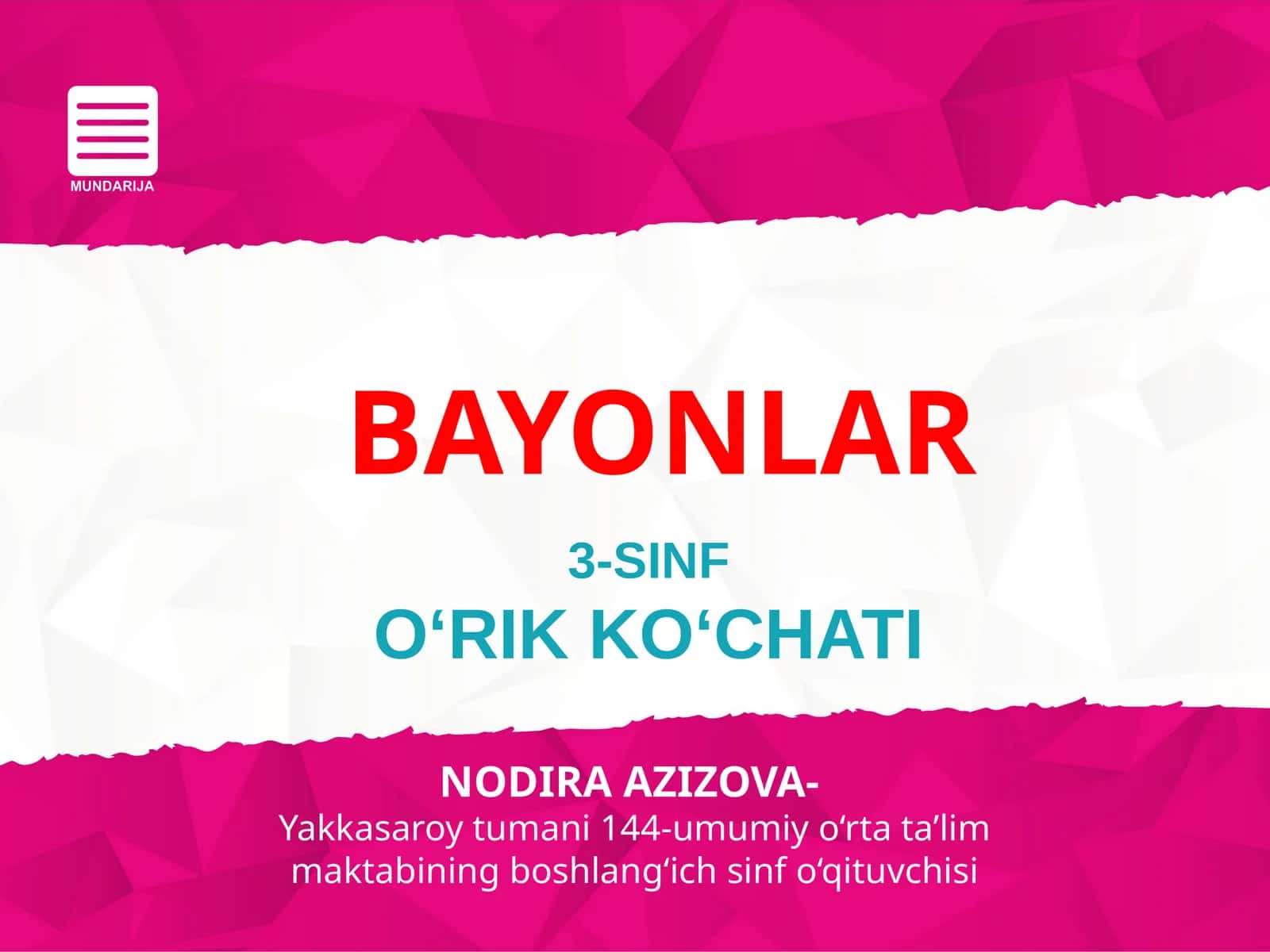 O‘RIK KO‘CHATI 1